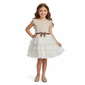 American Girl Velour Top Tulle Tiered Skirt All That Glitters Party Dress Sz 10